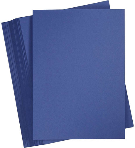 Creativ Company blauer Karton 180 Gramm – nachtblauer A4-Karton – Hobbykarton – stabiles Papier – A4-Papier 180 Gramm – Bastelpapier Bastelkarton – 21 x 29,7 cm – 100 Blatt