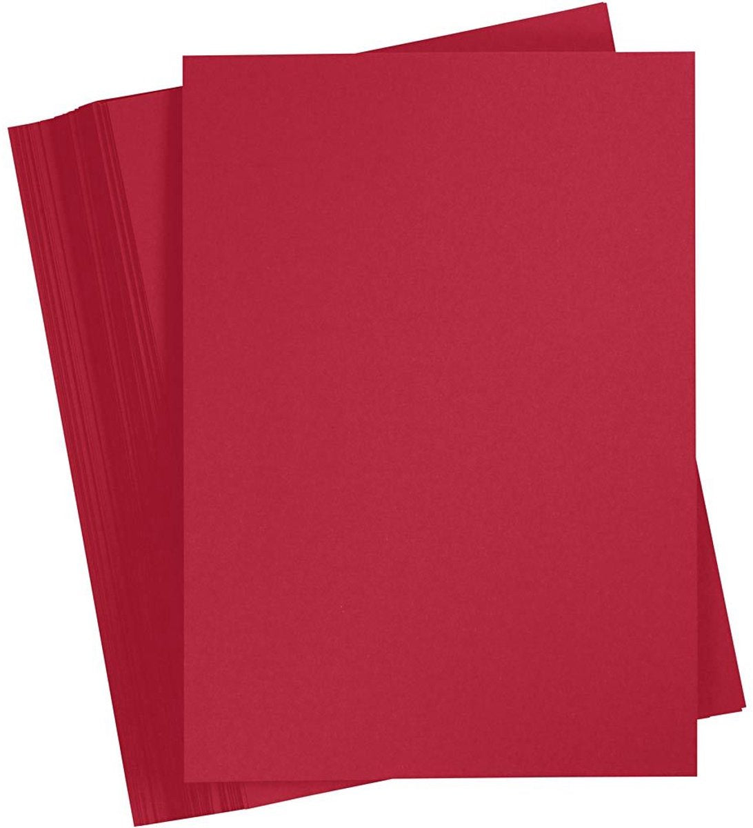 Creativ Company Kerstrood Karton 180 Gramm – roter A6-Karton – Hobbykarton – Stevig-Papier – rotes A6-Papier 180 Gramm – Knutselpapier Knutselkarton – DIY-Karton machen – Kerstrood – 10,5 x 14,8 cm – A6 – 100 Blätter