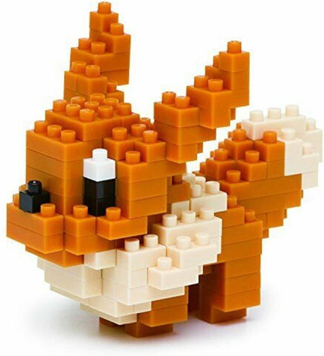 Bandai – Nanoblock – Eevee – Pokémon – Mini-Steinfigur – Bauset – Eevee-Pokémon-Figurenbausatz in Pixel – nbpm005