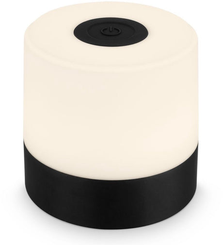 B.k.licht briloner - oplaadbare mini tafellamp - met usb-c - draadloos - dimbaar - buitenlamp - kinderlamp - 2.700k warm wit licht - 7x7 cm - zwart