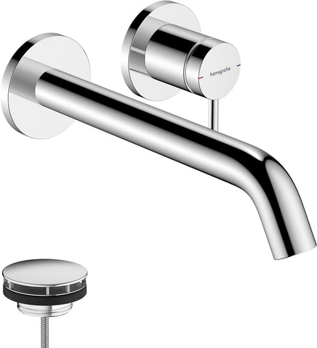 Hansgrohe tecturis s - Einbau-Waschtischarmatur - zur Wandmontage - Einhebelbedienung - 22,5 cm Auslauf - Chrom