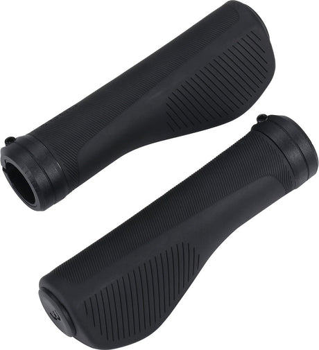 Bbb cycling steadycomfort ergonomische handvatten fiets – 135mm 30-32od – zwart - bhg-110