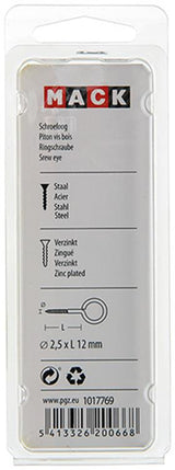 Mack 1017769 - schroefoog staal verzinkt 18st 2,5 x 12 mm | 10 stuks