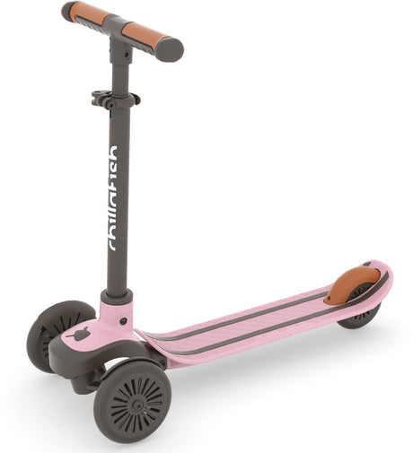 Chillafish Kinderroller 3 Jahre mit drei Rädern – Pink – leichter Roller für Mädchen mit abnehmbarem Lenker und Fußbremse – höhenverstellbar – zum Lenken geneigt – extra Griffe – Modell Scotti 3