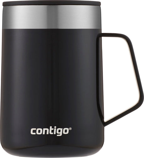 Contigo contingo streeterville desk mug, geïsoleerde roestvrij stalen thermoskoffiebeker met handgreep en deksel, houdt koffie en thee tot 5 uur warm, ideaal voor zowel kantoor als thuis, 410 ml | licorice