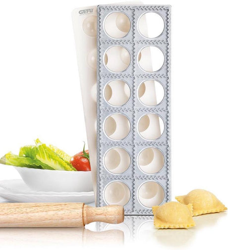Gefu Tasca Ravioli-Maker – 3-teiliges Set – Ravioli-Form – Nudelmaschine für 12 Ravioli