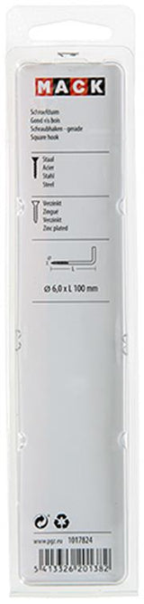 Mack 1017824 - schroefduim staal verzinkt 3 st 6,0 x 100 mm | 5 stuks