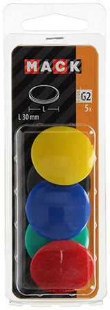 Mack 1017873 - bordmagneet kunststof assortiment 5 st 30 mm | 10 stuks