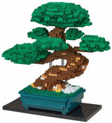 Bandai – Nanoblock – Bonsai Deluxe – Ziegelfigur – 1130 Ziegel-Bonsai-Bauset – Pixel-Blumen-Bonsai-Figuren-Bausatz – Mini-Ziegelpflanze – NBC039