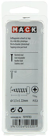 Mack 1019783 - zelftappende schroef cyl.kop a2 11 st 3,5 x 22 mm | 10 stuks