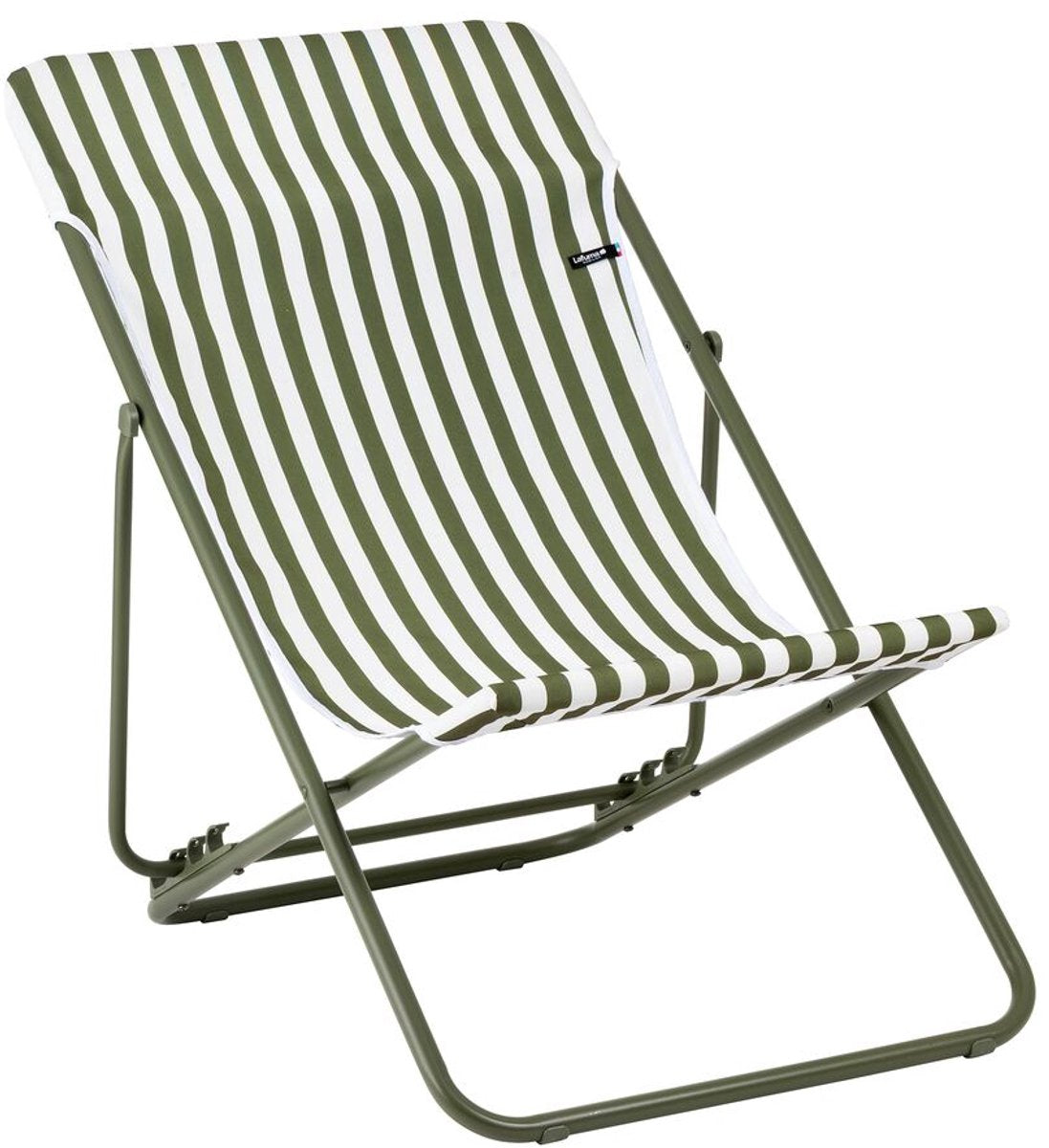 Lafuma Maxi Transat – Strandstuhl – faltbar – verstellbar – Airlon – Moos gestreift
