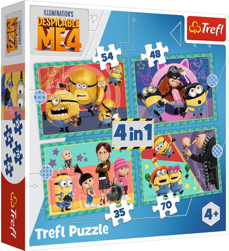 Trefl Minions Despicable Me 4 4-in-1-Puzzle – 207 Teile – ab 3 Jahren