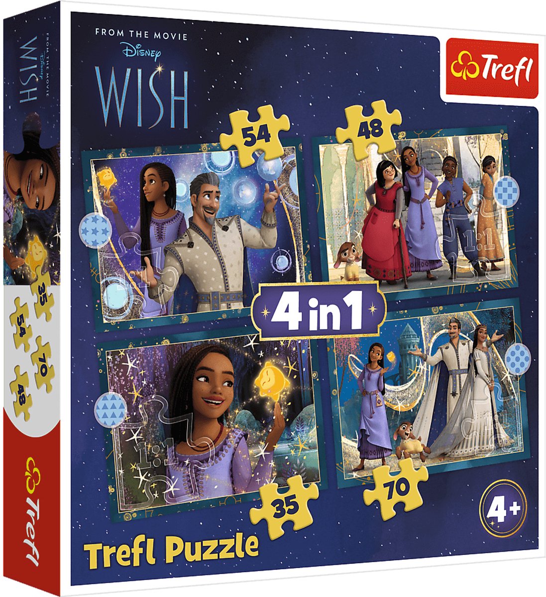 Trefl Puzzle-Set 4in1 Disney Wish – Träume werden wahr, Pappe.