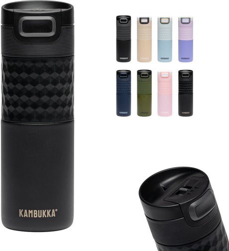 Kambukka etna grip thermosbeker 500 ml - makkelijk reinigen - lekvrije koffiebeker - black velvet