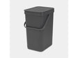 Brabantia Sort Go Abfallbehälter – 12 Liter – Dunkelgrau