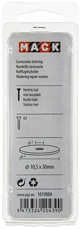 Mack 1019880 - carrosserie sluitring inox a2 3 st 10,5x30 | 10 stuks