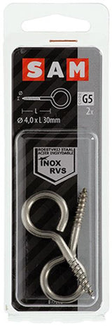 Mack 1019893 - schroefoog roestvrijstaal 2 st 4,0x30 mm | 10 stuks