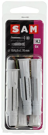 Mack 1017905 - universeelplug + schroef polyeth6 st 10mm 6,0x70mm | 5 stuks