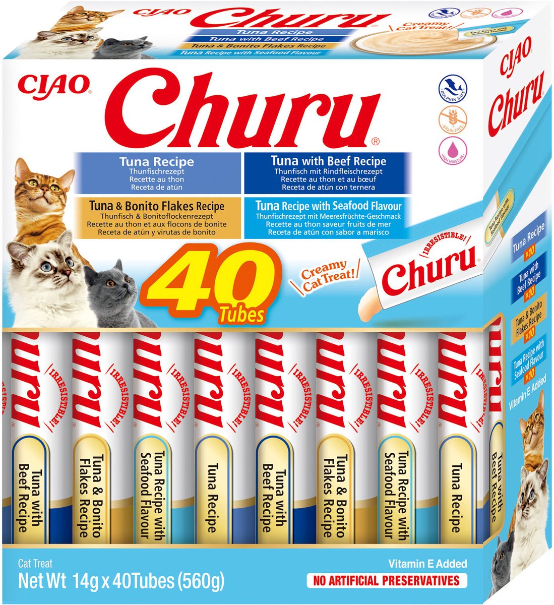 Ciao inaba churu variety box - tuna seafood variety - 40 stuks