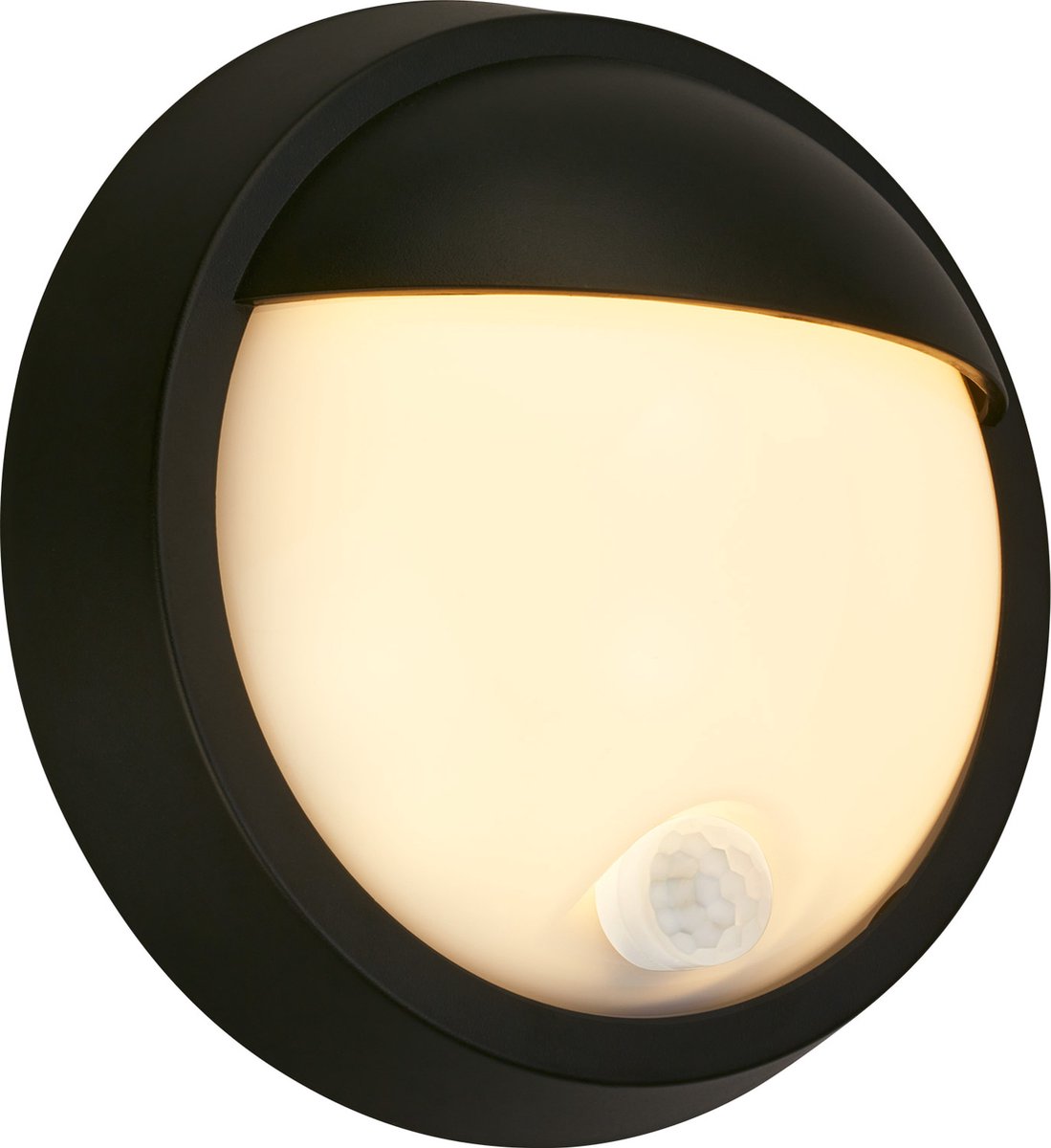 Briloner - Außenwandleuchte - Lampe d'extérieur - mit Bewegungsmelder - Dämmerungssensor - wiederaufladbarer Akku - USB-Aufladung - Spritzwasserschutz - ø17 x 7 cm - Schwarz