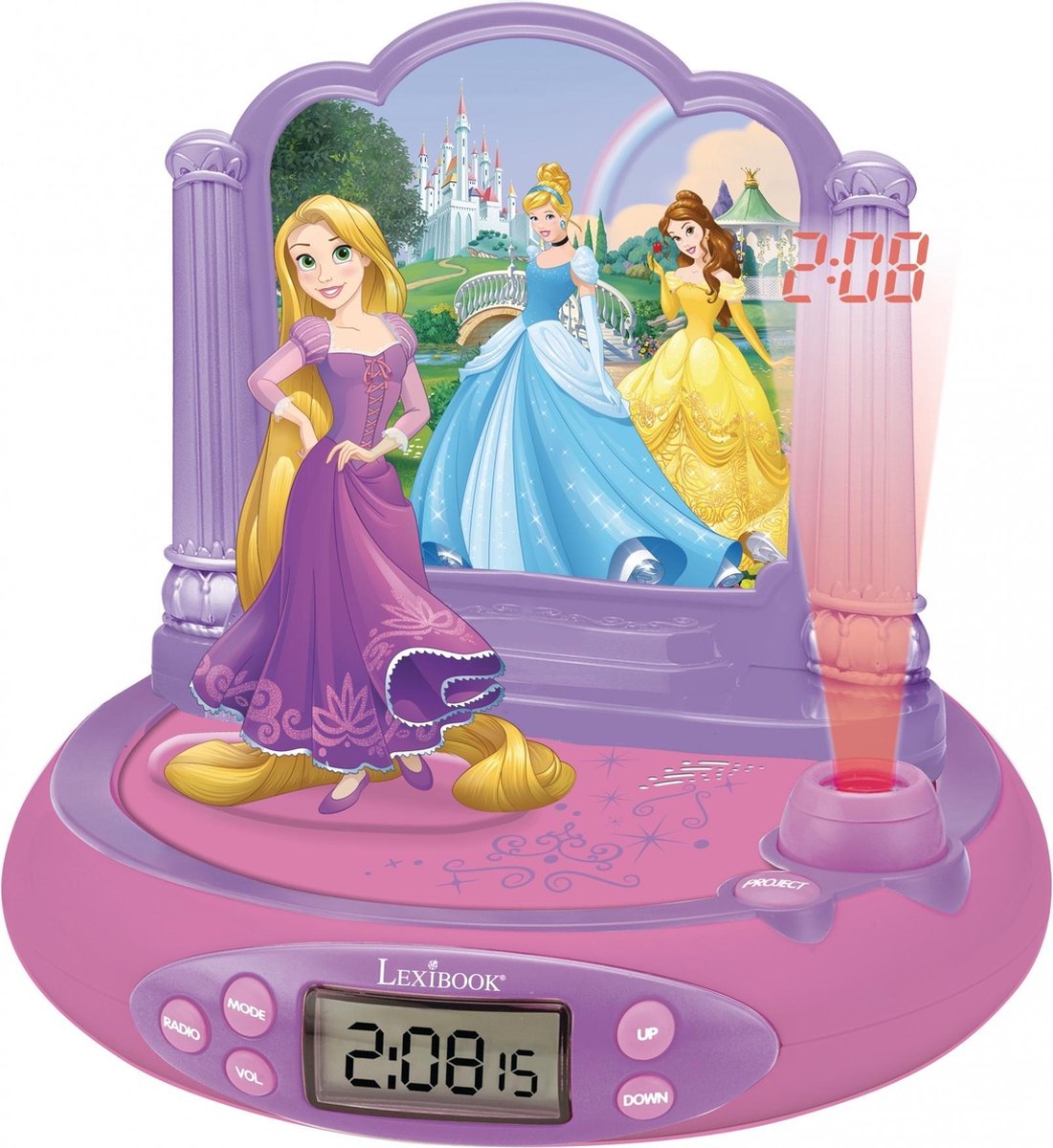 Lexibook Disney Princess Rapunzel Projektoruhr mit magischen Klängen