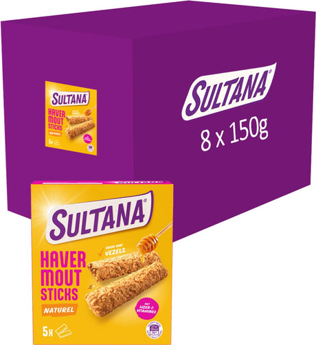 Sultana – Haferflockensticks mit goldenem Sirup – 8 x 150 Gramm