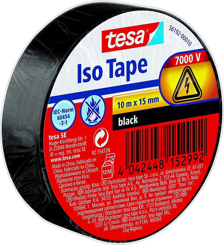 Tesa 56192-00010-22 Isolierband schwarz (L x B) 10 m x 15 mm 1 Stück