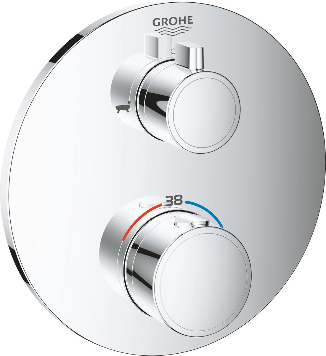 Grohe Grohtherm Thermostat-Einbau-Duscharmatur – Duschbad-Umsteller – Chrom