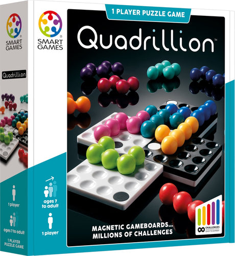Smartgames Quadrillion – magnetisches 2D-Logik-Denkspiel – unendlich viele Puzzle-Herausforderungen – flexibles Denksport-Solospiel – ab 7 Jahren
