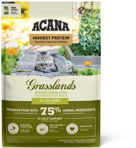 Acana Cat Grasslands Ente Hühnerei – Katzenfutter – 4,5 kg