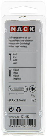 Mack 1018082 - zelfborende schroef cylkop verz.105st 3,5 x 16 mm | 5 stuks
