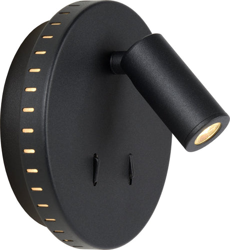 Lucide Bentjer - Nachttischlampe Wandleuchte - ø 14 cm - LED - 3000k - Schwarz