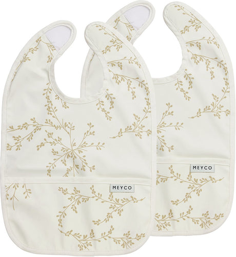 Meyco Babyzweige-Lätzchen mit Auffangschale – 2er-Pack – Sand