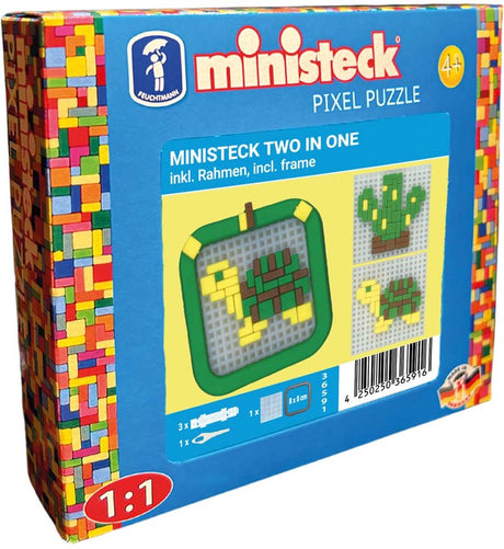 Ministeck Mosaik-Spielzeug, Mini-Rahmen, Schildkröte, Kaktus, kleine Box.