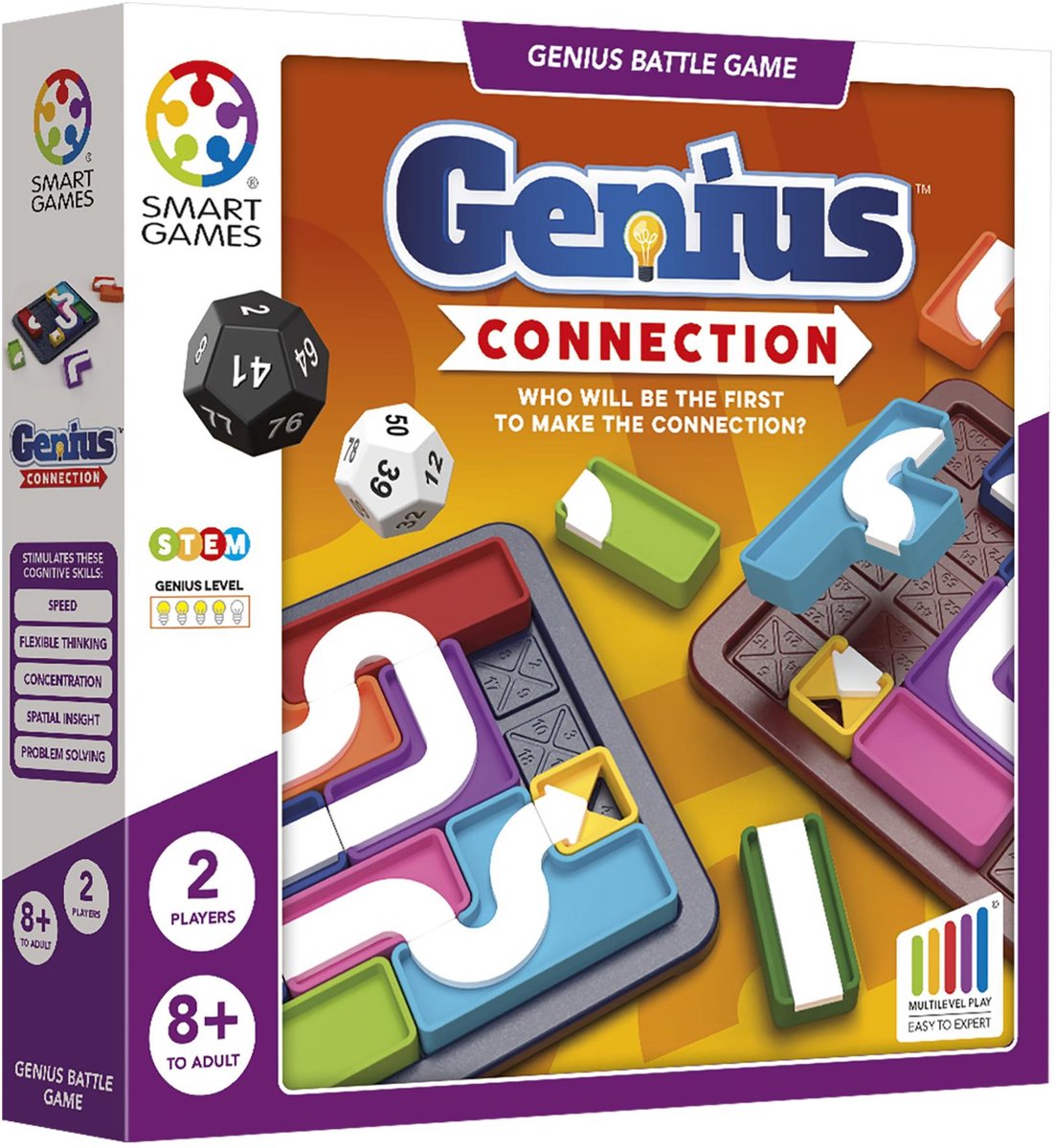 Smartgames Genius Connection – schnelles strategisches Denkspiel – 720 Herausforderungen – Solospiel 2 Spieler – ab 6 Jahren