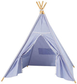 Luxuriöses Tipi-Zelt blau mit Lichtern, 128 cm