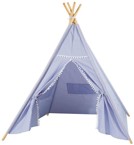 Luxuriöses Tipi-Zelt blau mit Lichtern, 128 cm