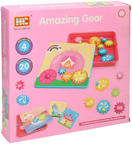 Lobbes Toys BV Zahnradset Lernspielzeug rosa 20-teilig bunt kreativ.