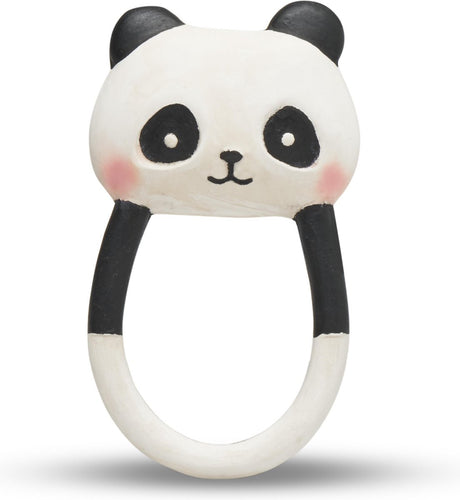 Lanco Toys Lanco Gummi-Beißring – Kori der Panda – Schwarz – Weiß