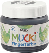 Kreativfirma Mucki Fingerfarbe - schwarz, 150 ml