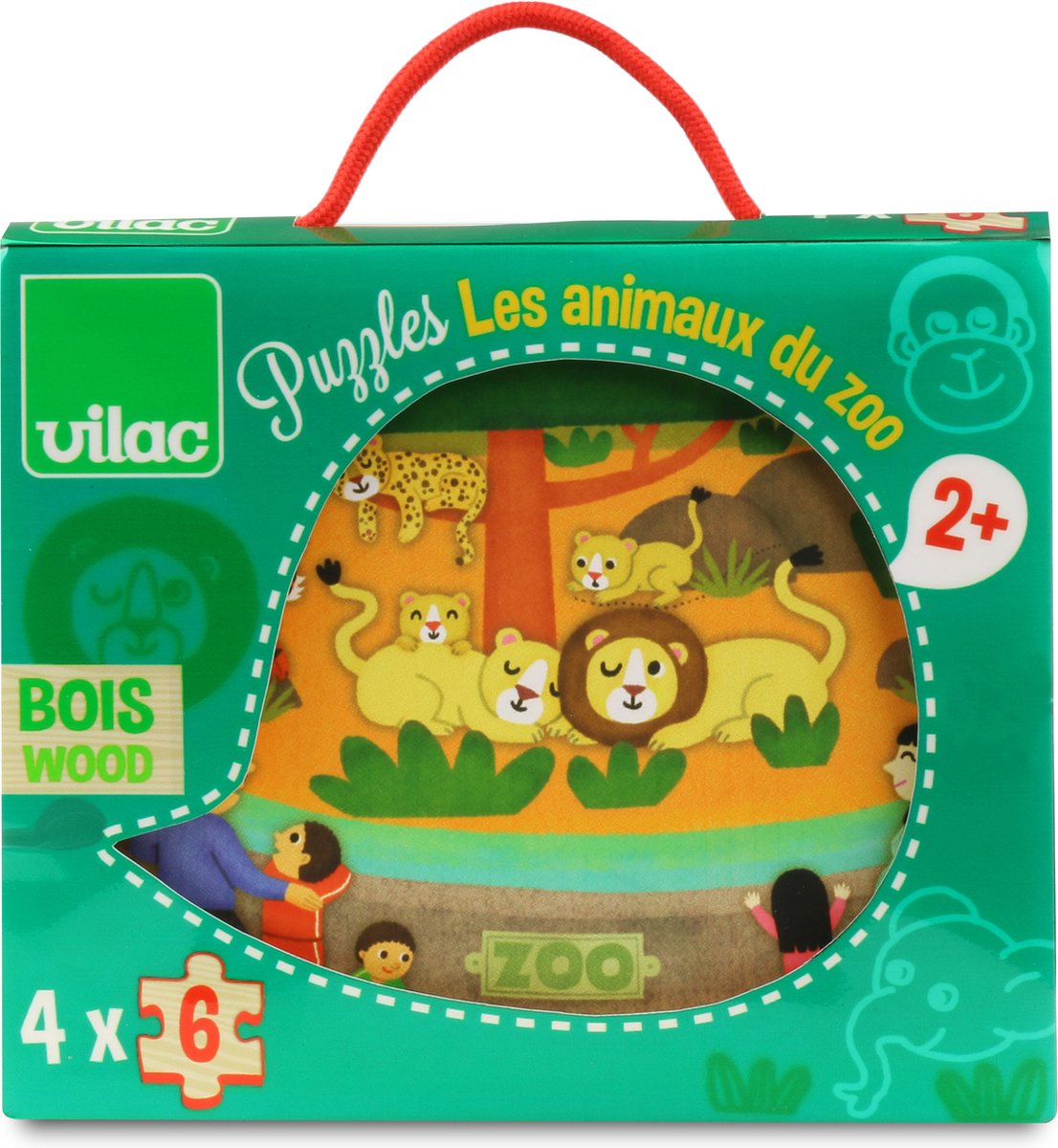 Vilac Holzpuzzle Zoo – Lernspielzeug in Holzkiste.