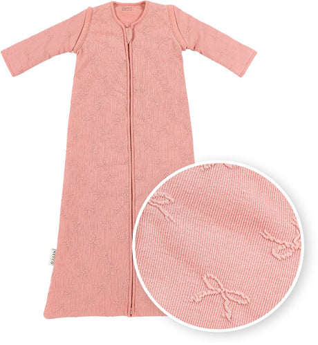 Meyco Baby Studio Collection Bow Babyschlafsack mit abzippbaren Ärmeln – Rosa – 110 cm – 2,5 Tog