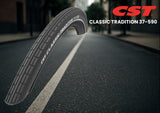 CST-Reifen Classic Tradition 26 x 1 3 8'' 37-590 – schwarz mit weißer Linie