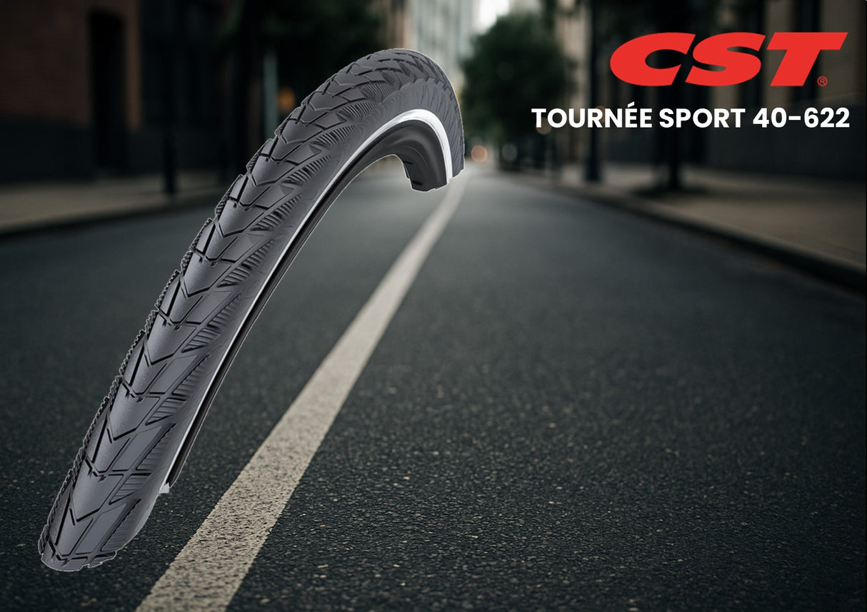 CST-Reifen Tournée 45 Sport 28 x 1,50 40-622 mm – Schwarz mit Reflexion