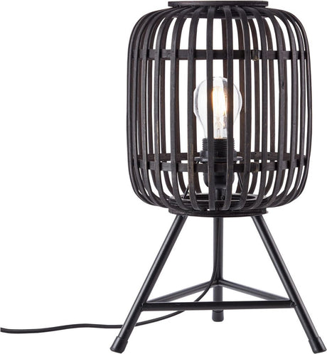 Brilliant Woodrow – Tischlampe – E27 max. 1 x 60 W – schwarzes Holz