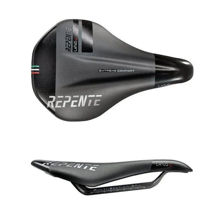 Repente zadel latus cl full carbon zwart zilver logo