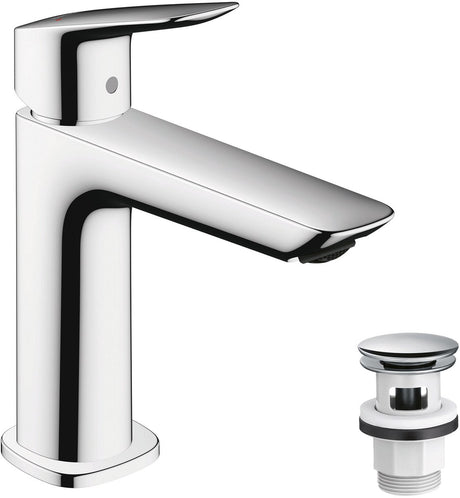 Hansgrohe Logis Fine – Waschtisch-Mischbatterie – Einhebelbedienung – mit Ablassschraube – 100 mm – Chrom