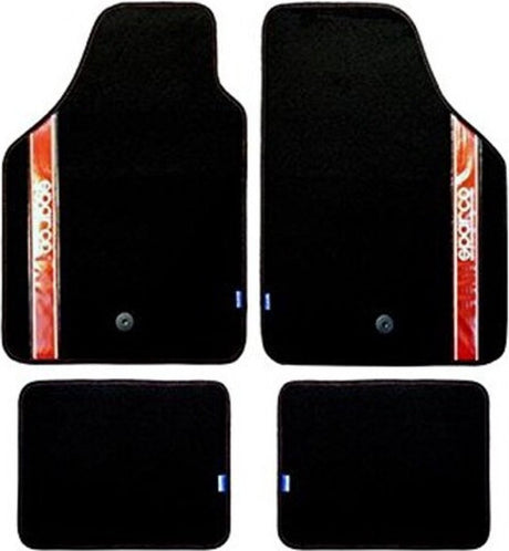 Sparco Fußmatten-Set für Auto Strada 2012 B universal schwarz rot (4 Stück)