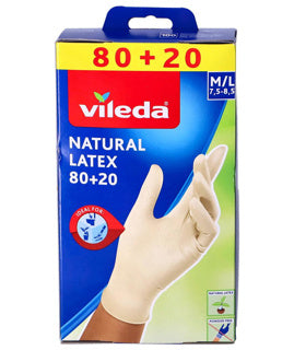 Vileda 1070143 - Handschuhe Naturlatex 80 + 20 m l | 6 Stück