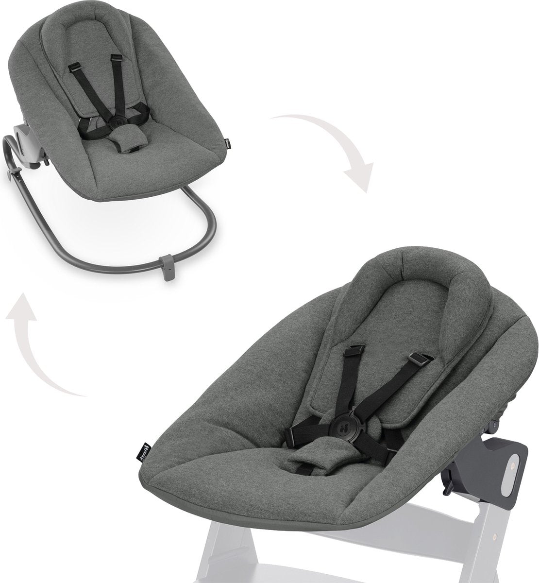 Hauck Alpha Bouncer Premium – Schaukelstuhl – Dunkelgrau